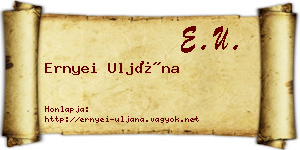 Ernyei Uljána névjegykártya